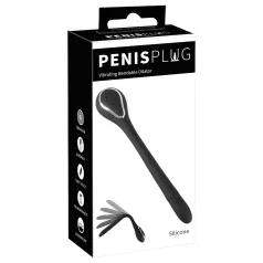   Penis Plug Dilator - vibrerende dilator - oplaadbaar - zwart - 1 cm
