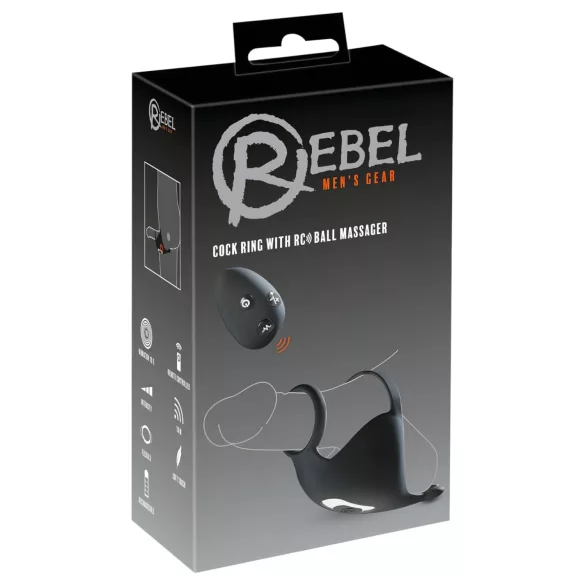 Rebel - vibrerende penisring met balstimulator - oplaadbaar - zwart