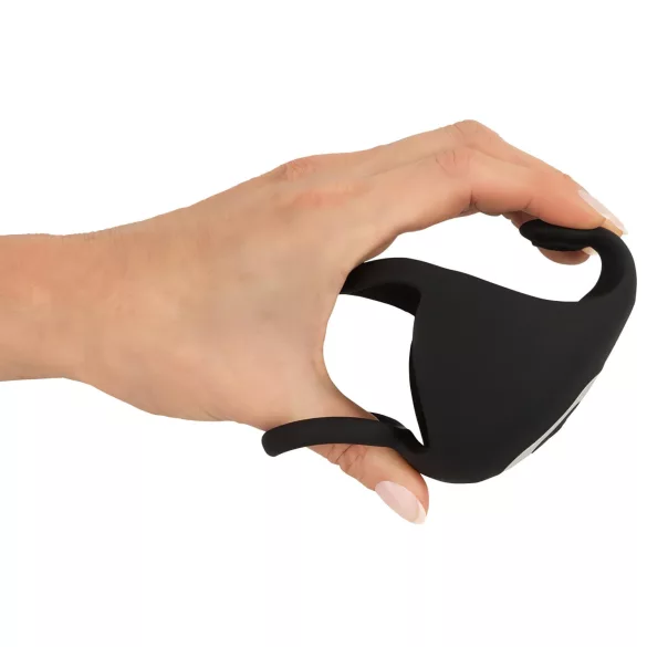 Rebel - vibrerende penisring met balstimulator - oplaadbaar - zwart