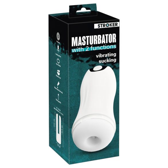 STROKER - masturbator met zuig- en trilfunctie - oplaadbaar - wit