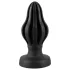 ANOS - geribbelde zachte buttplug - 7 cm (zwart)