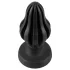 ANOS - geribbelde zachte buttplug - 7 cm (zwart)