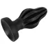 ANOS - geribbelde zachte buttplug - 7 cm (zwart)