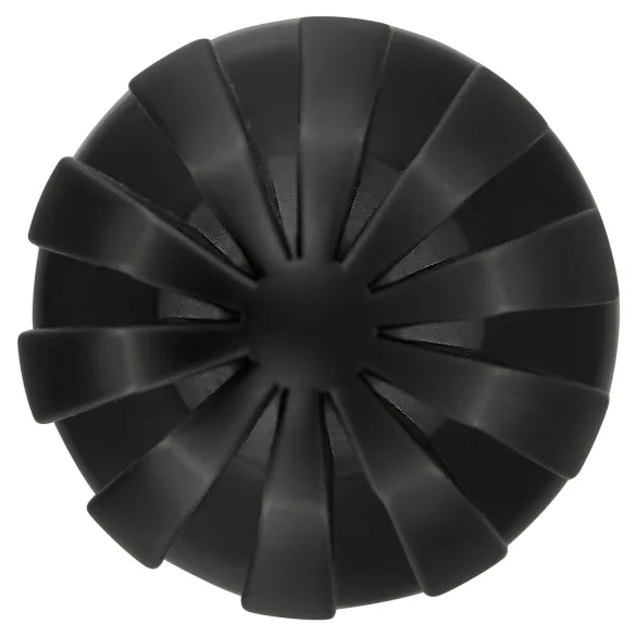 ANOS - geribbelde zachte buttplug - 7 cm (zwart)