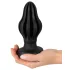 ANOS - geribbelde zachte buttplug - 7 cm (zwart)