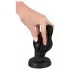 ANOS - geribbelde zachte buttplug - 7 cm (zwart)