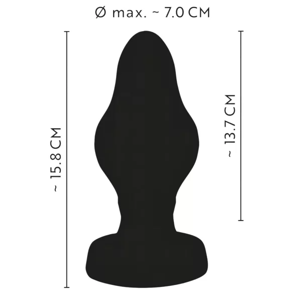 ANOS - geribbelde zachte buttplug - 7 cm (zwart)
