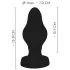 ANOS - geribbelde zachte buttplug - 7 cm (zwart)
