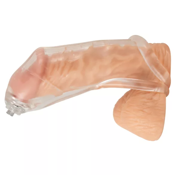You2Toys - penis sleeve voor plasplezier - met uitlaatbuis - transparant
