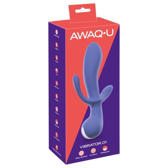 AWAQ.U 1 - oplaadbare 3-voudige vibrator (paars)