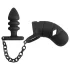 Black Velvets - siliconen peniskooi met buttplug - zwart