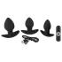 Black Velvets - anaal vibrator set - oplaadbaar - 3-delig - zwart