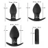 Black Velvets - anaal vibrator set - oplaadbaar - 3-delig - zwart