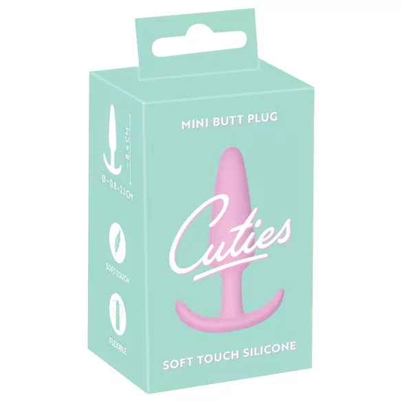 Cuties - mini buttplug - siliconen anaal plug - roze - 2,1 cm