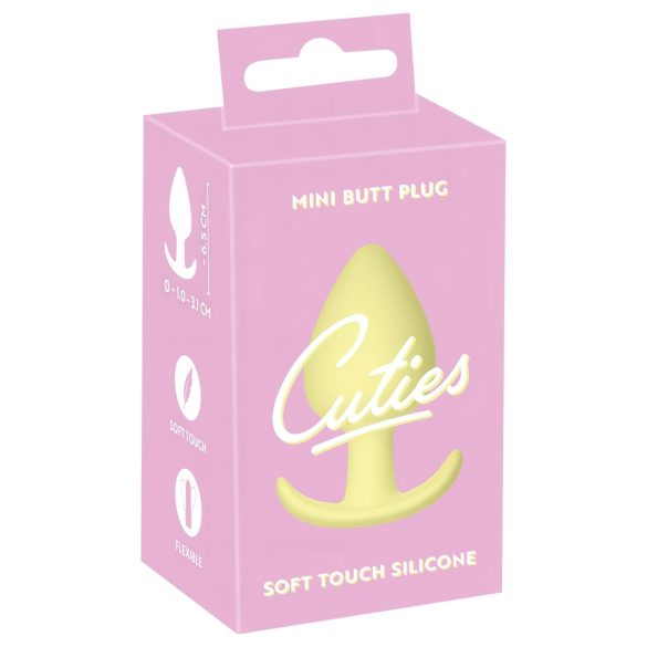 Cuties Mini Butt Plug - siliconen buttplug - geel - 3,1 cm