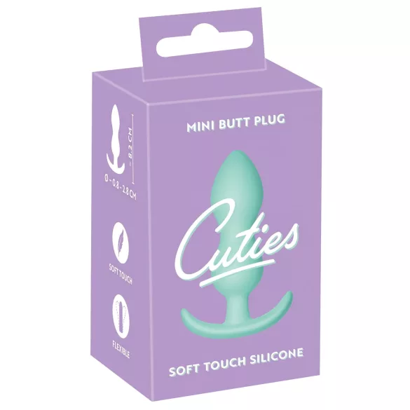 Cuties - mini buttplug - siliconen anaal plug - mintgroen 2,3 cm