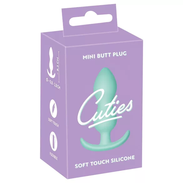 Cuties - mini buttplug - siliconen anaal plug - mintgroen 2,3 cm