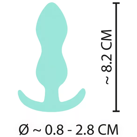 Cuties - mini buttplug - siliconen anaal plug - mintgroen 2,3 cm