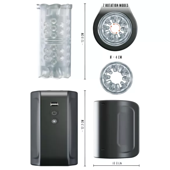 Rebel - masturbator - waterdicht draaiend - zwart