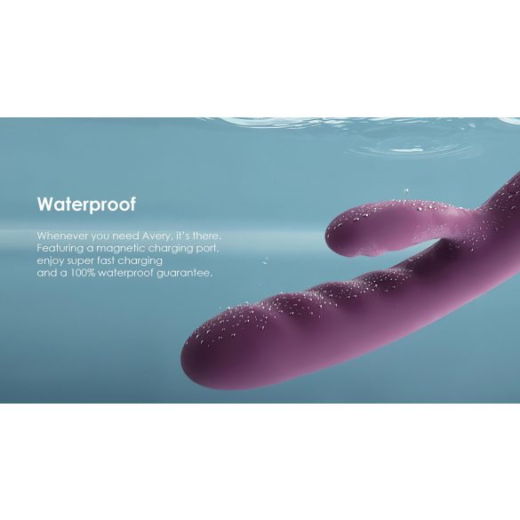 Svakom Avery - rabbit vibrator - oplaadbaar, stotend, met clitorisstimulator