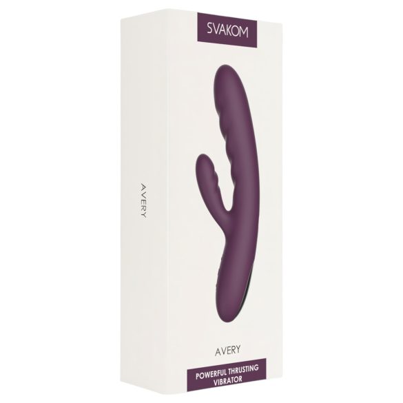 Svakom Avery - rabbit vibrator - oplaadbaar, stotend, met clitorisstimulator