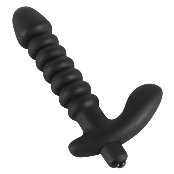 Black Velvets - vibrator met ribbels - medium - zwart