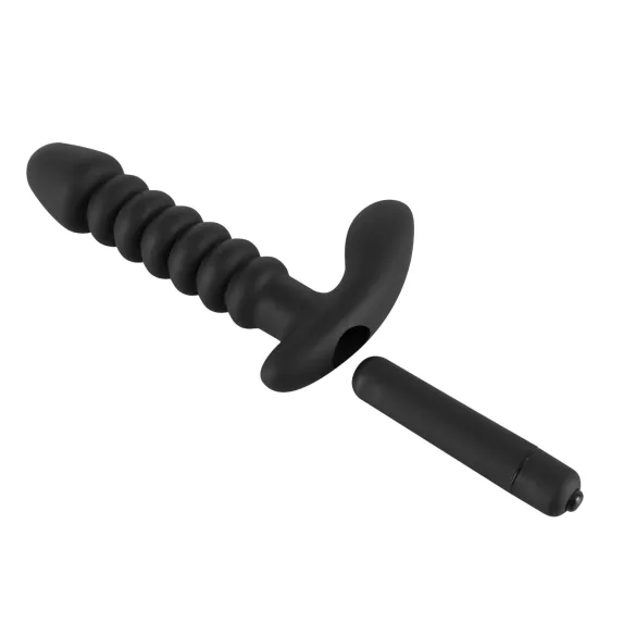 Black Velvets - vibrator met ribbels - medium - zwart