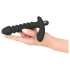 Black Velvets - vibrator met ribbels - medium - zwart