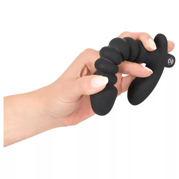 Black Velvets - vibrator met ribbels - medium - zwart