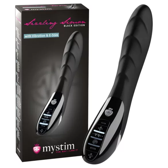 mystim Sizzling Simon - vibrator met elektrostimulatie - siliconen zwart