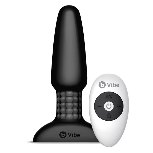 b-Vibe - roterende parels, oplaadbare anale vibrator (zwart)