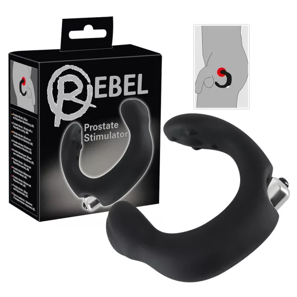 Rebel - prostaat vibrator gebogen - siliconen - zwart
