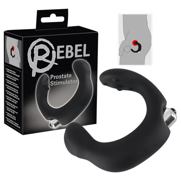 Rebel - prostaat vibrator gebogen - siliconen - zwart