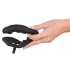 Black Velvets - anaal vibrator met penis- en balringen - zwart