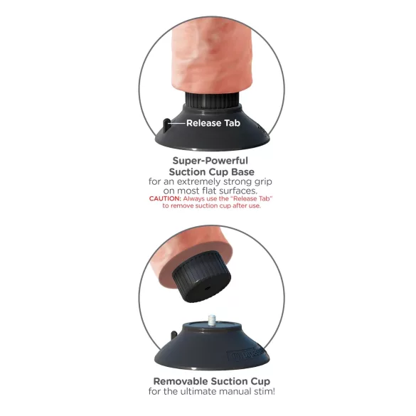 King Cock - dildo met zuignap en vibratie - 25 cm - huidkleurig