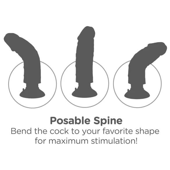 King Cock - dildo met zuignap en vibratie - 25 cm - huidkleurig