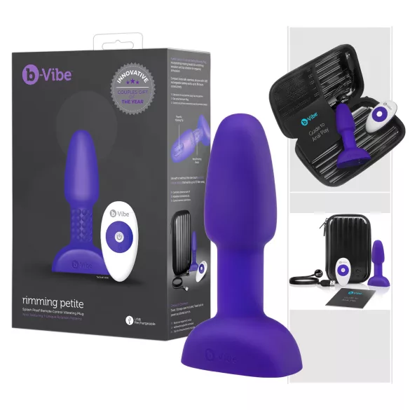 b-Vibe Rimming - roterende anale parels vibrator (paars)