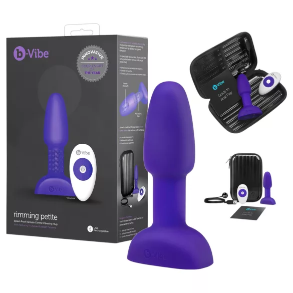 b-Vibe Rimming - roterende anale parels vibrator (paars)