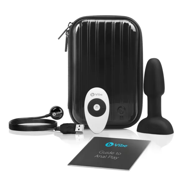 b-Vibe Rimming - anale vibrator met roterende kralen - zwart