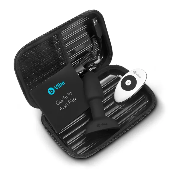 b-Vibe Rimming - anale vibrator met roterende kralen - zwart