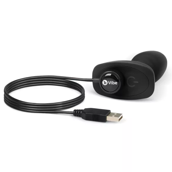 b-Vibe Rimming - anale vibrator met roterende kralen - zwart