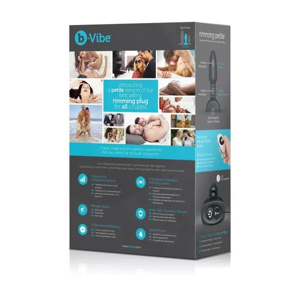 b-Vibe Rimming - anale vibrator met roterende kralen - zwart