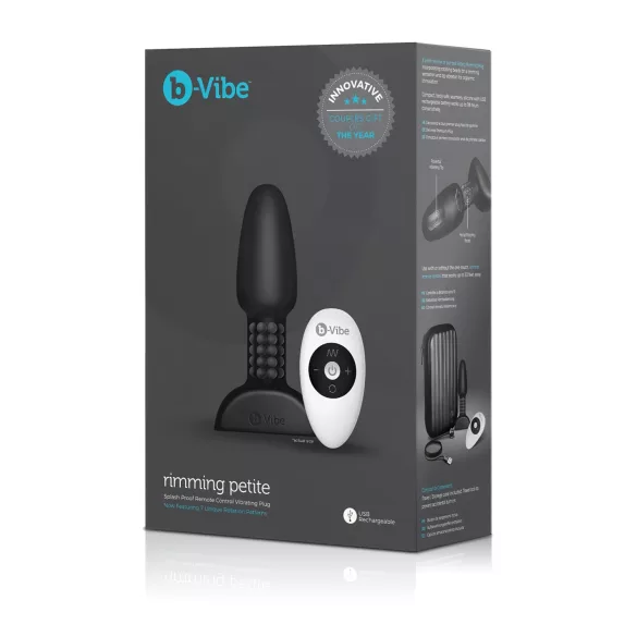 b-Vibe Rimming - anale vibrator met roterende kralen - zwart
