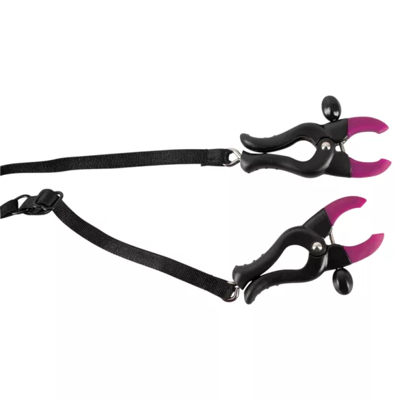 Bad Kitty - Vibrerende tepelklem en slip - zwart - S-L