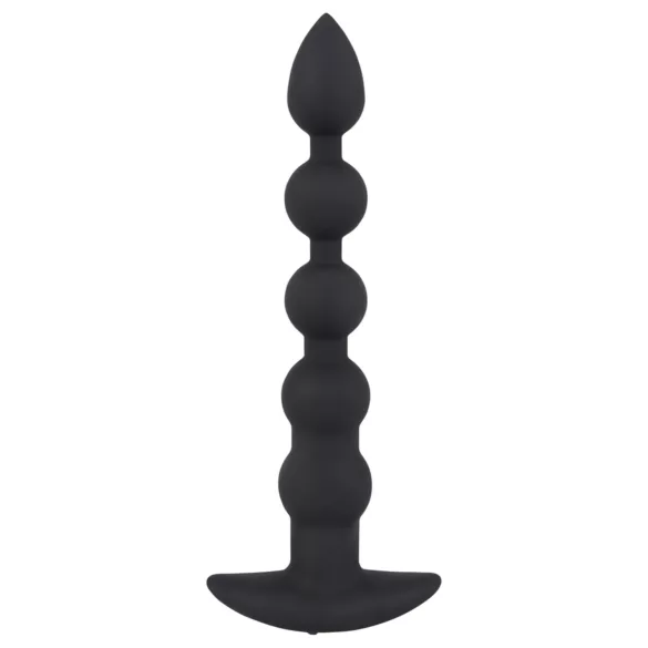 Black Velvets - oplaadbare anaal vibrator met 5 kralen - zwart