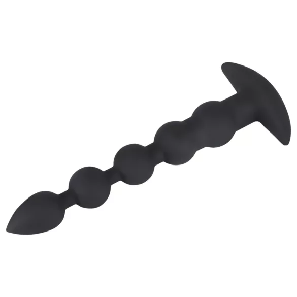 Black Velvets - oplaadbare anaal vibrator met 5 kralen - zwart