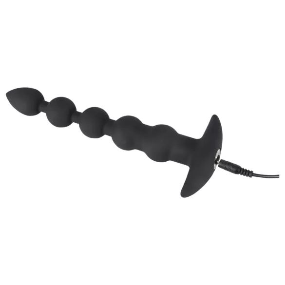 Black Velvets - oplaadbare anaal vibrator met 5 kralen - zwart