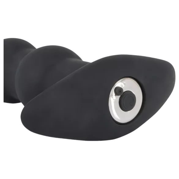 Black Velvets - oplaadbare anaal vibrator met 5 kralen - zwart