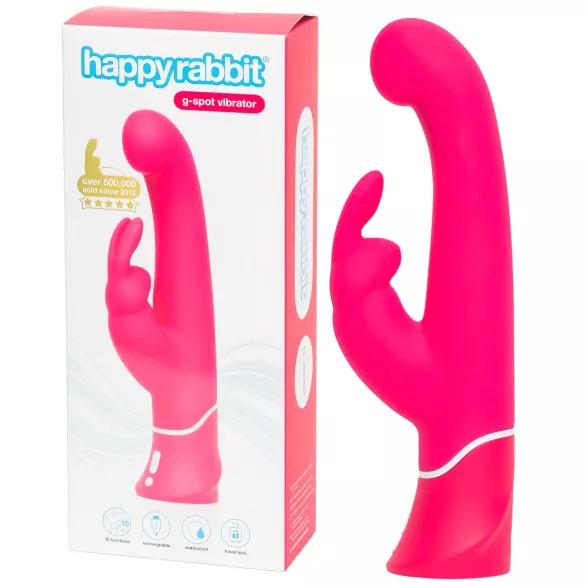 Happyrabbit - G-spot vibrator met clitorisstimulator - waterdicht - roze