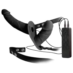Double Thruster - strap-on dubbele vibrator - zwart
